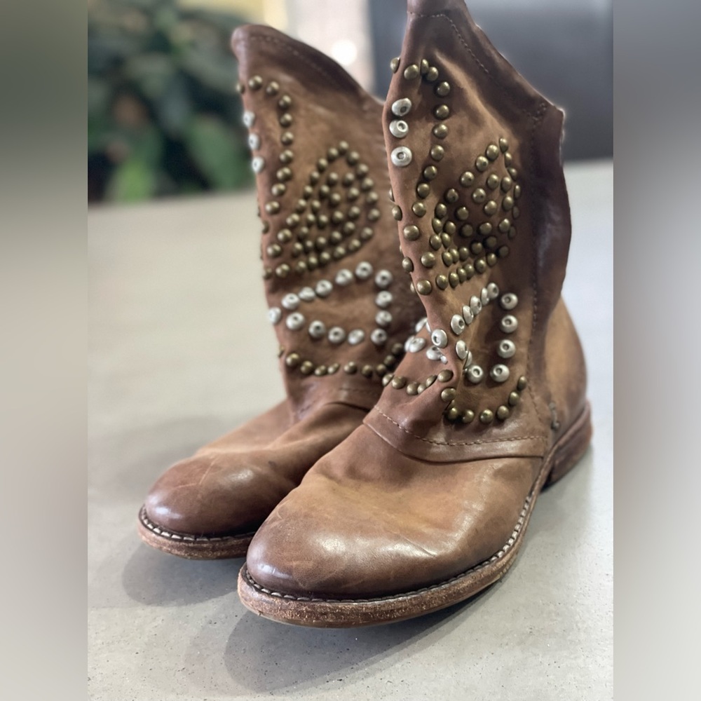 A.S.98 studded leather boots 6